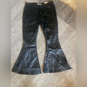 Leather bell bottom size 33 rock and roll cowgirl